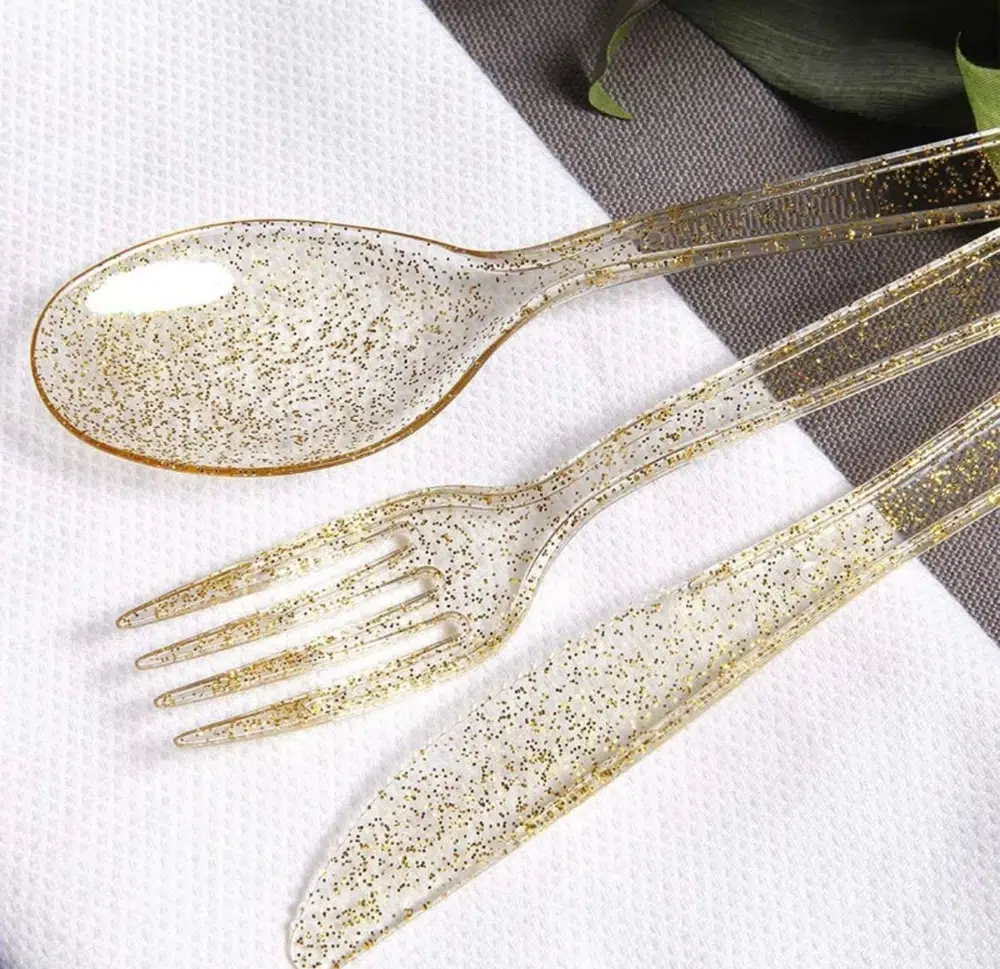 Cubiertos Glitter x12un