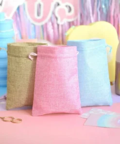 Alternative view of Bolsita de arpillera marrón 9*12