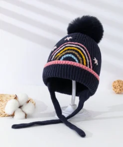 Gorro infantil Arcoiris con Pompon