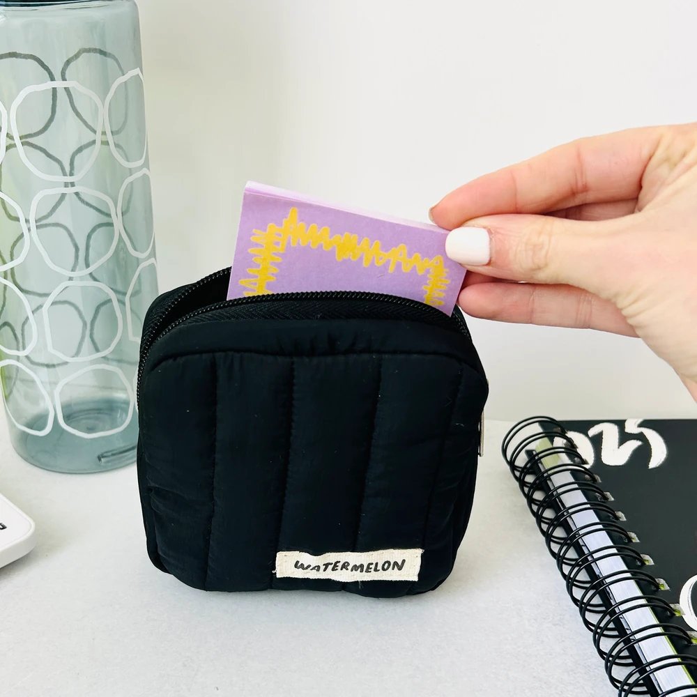 Monedero Cuadrado Matelasse - NEGRO