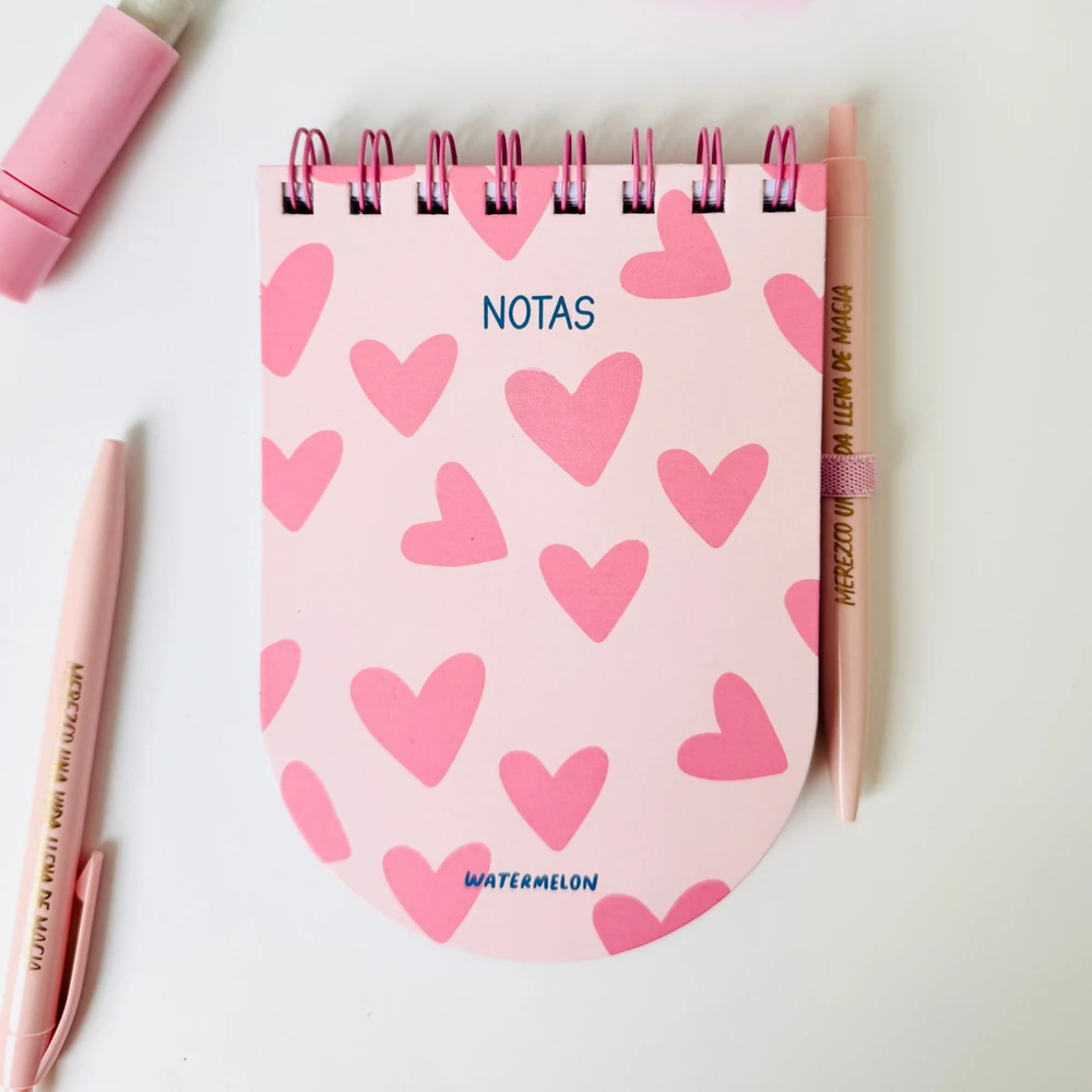 Block Redondo con Lapicera - Pink love