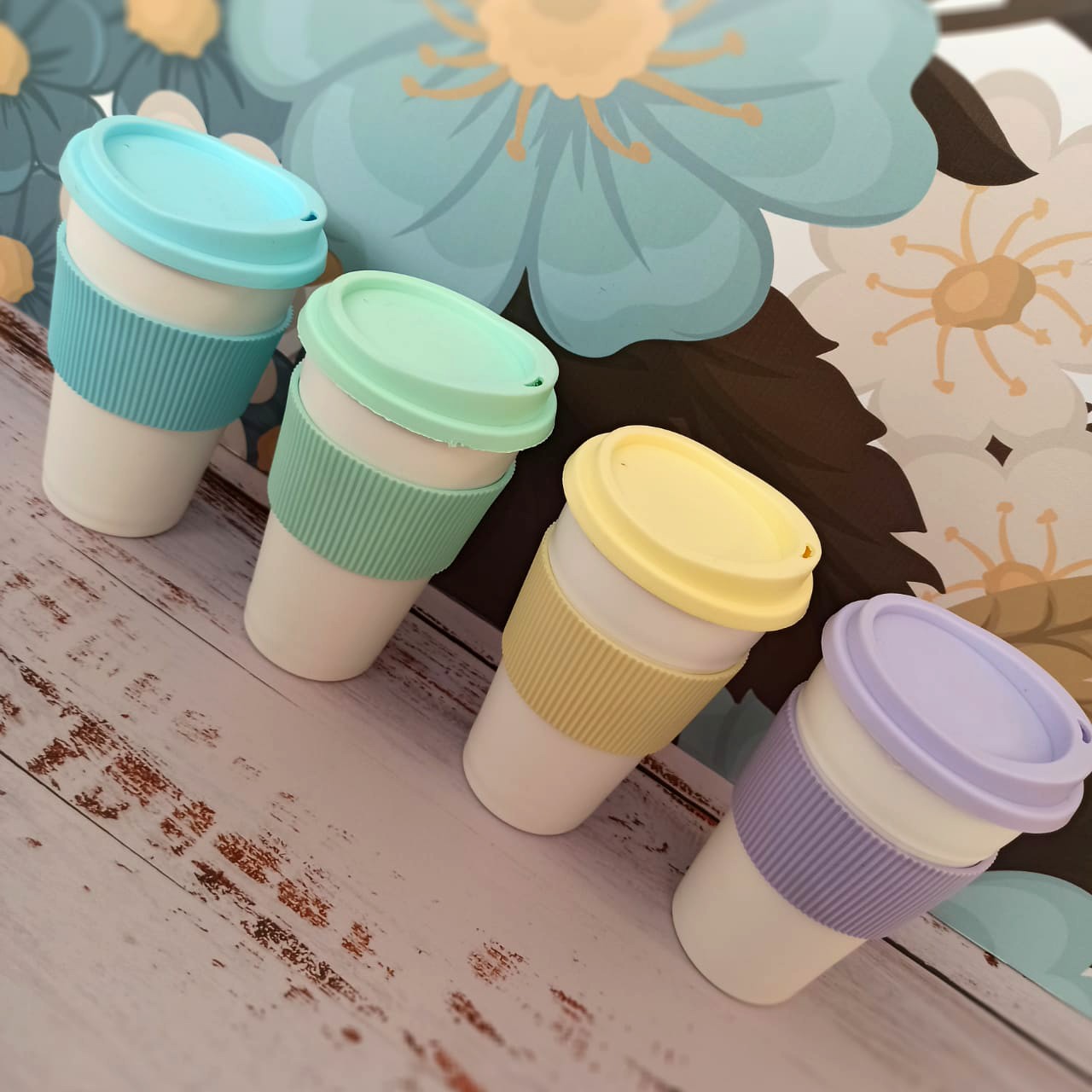 Vaso Starbucks c/faja y tapa Pastel - Imagen 2