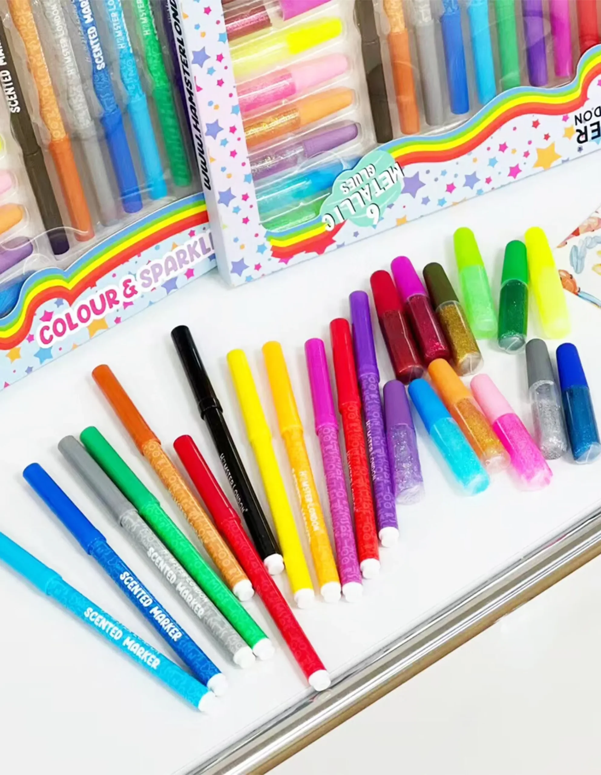 Set Utiles - Fibras x12 + Plásticolas - Imagen 2