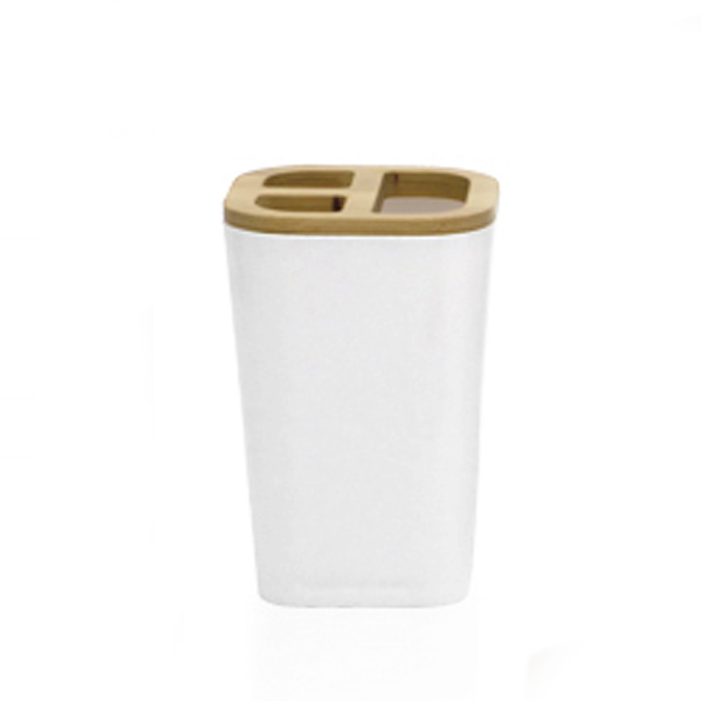 Porta Cepillo Con Divisiones Bambu - Bianca - Imagen 2