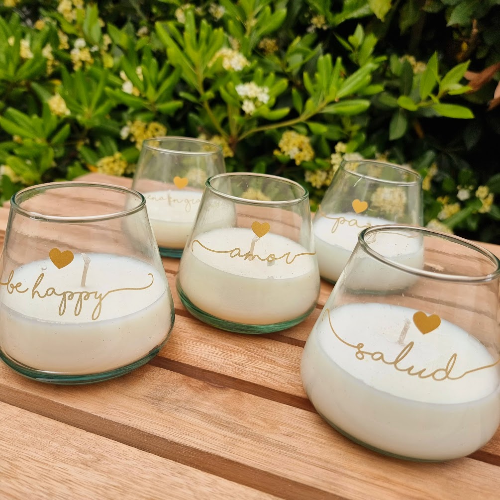 Velas aromáticas con frases