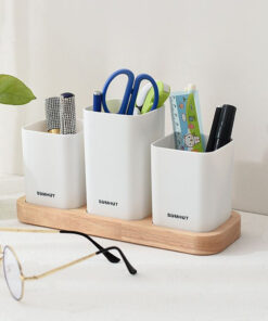 Organizador Multiuso 3 vasos - Bambu
