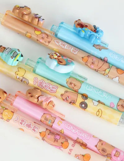 Lapicera retractil Capybara x2 - Imagen 3