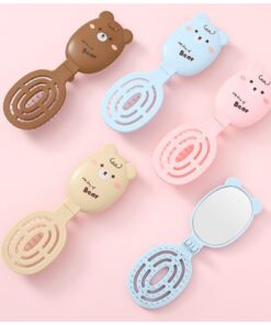 Mini Cepillo para Cabello Portátil + Espejito Little Bear