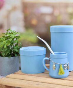 Combo Latas + Mate Vintage - Celeste