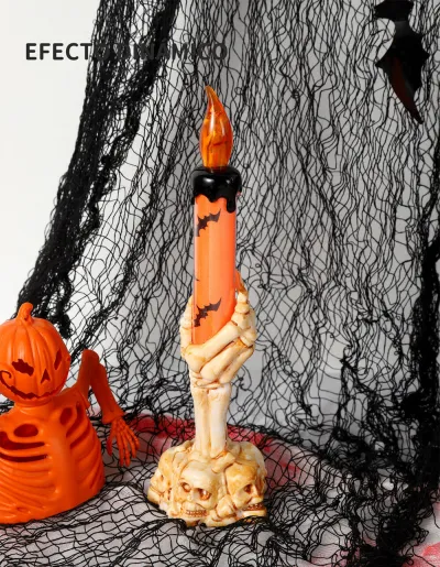 Adorno de Halloween - Vela Mano de Esqueleto