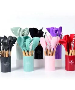 Utensilios Silicona x12 + Vaso