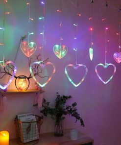 Cortina De Luz - Corazon Multicolor