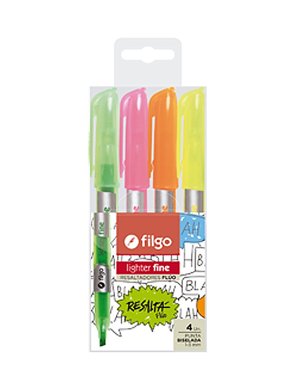 Resaltador Fino Fluo x 4 - FILGO - Imagen 2