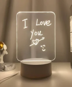 Velador Pizarra cuadrado luz calida