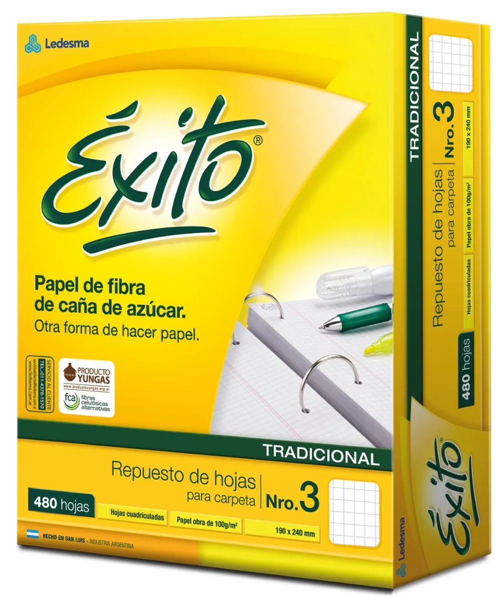 CUADRICULADAS - Repuesto Exito 480 Hojas