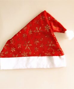 Gorro Navideño con Detalles Dorados