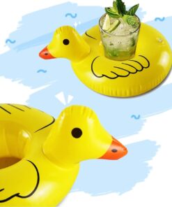 Pato inflable porta vasos