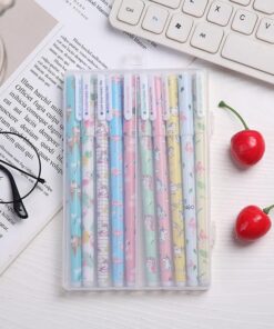 Caja x10 Lapiceras Colores - Flamenco & Unicornio