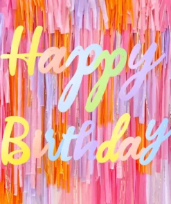 Banderin Feliz Cumpleaños "CURSIVA PASTEL"