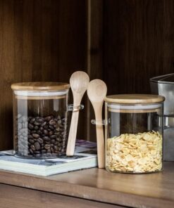 Frasco con Tapa de Bambu 600ml