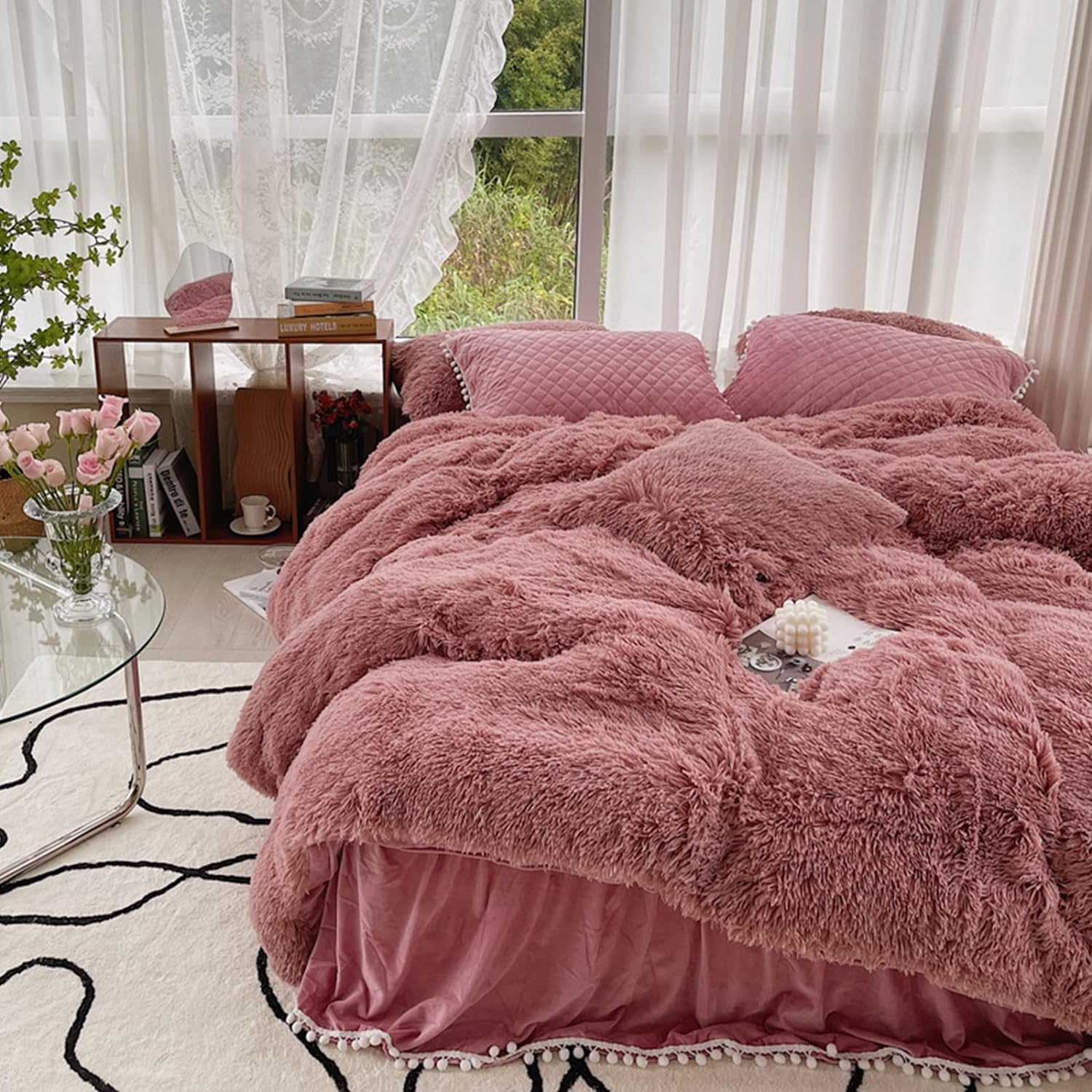 Edredon Pelo Largo - Rosa