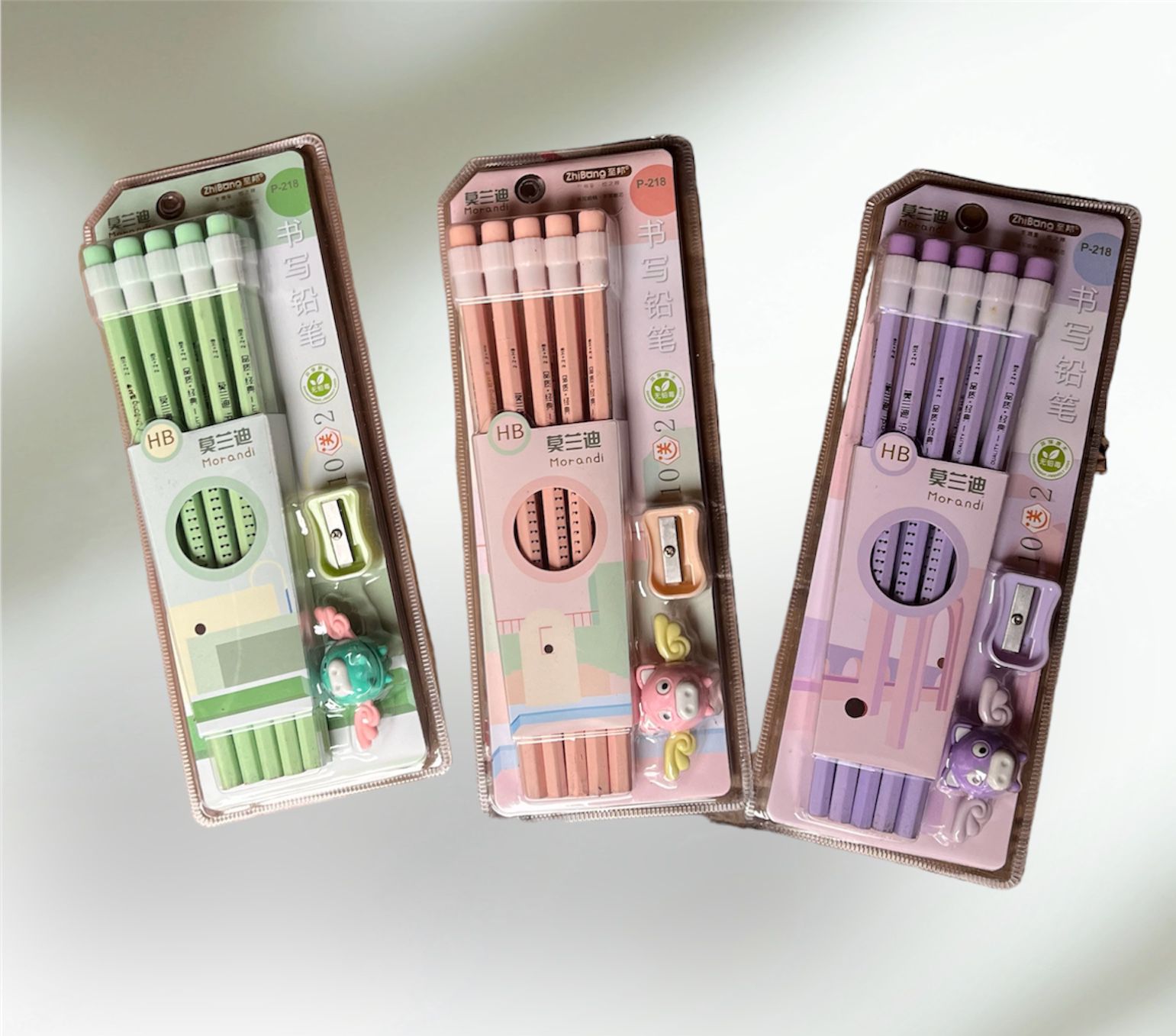 Lapiz x10 + Sacapuntas - Pastel