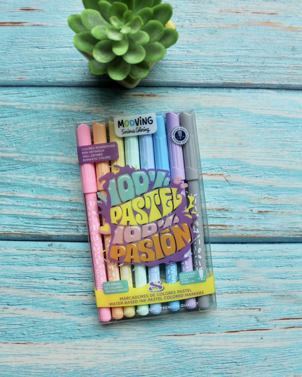 Fibras Escolar Pastel Pasion x8 - Mooving