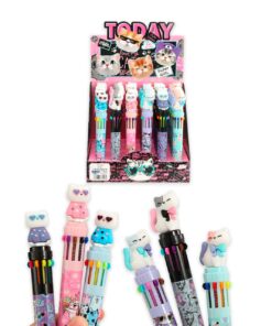 Lapicera Gatito 10 Colores - x3