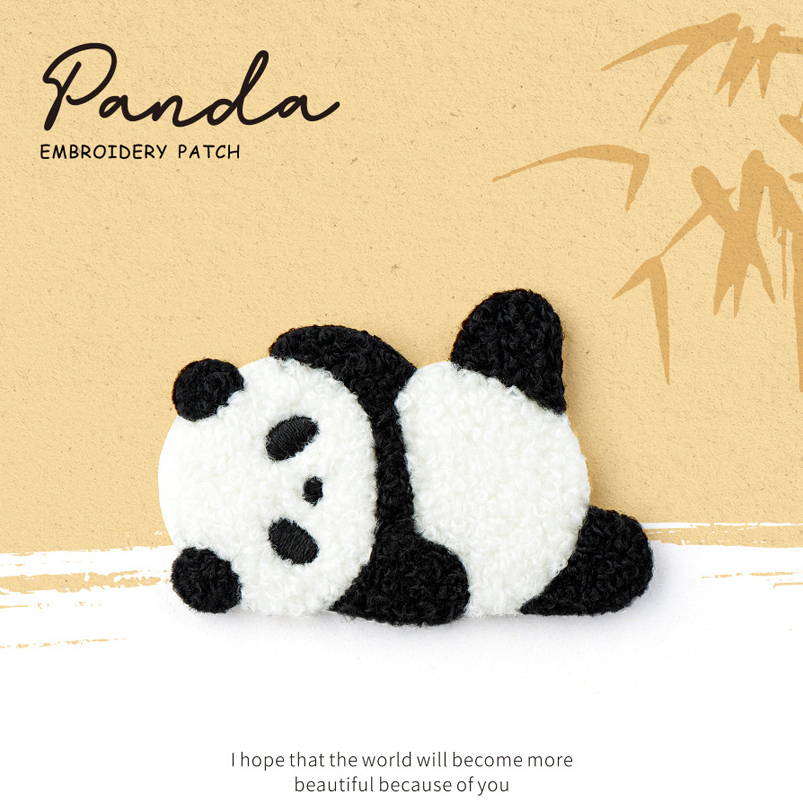 Parche Autoadhesivo Bordado de Tela - Panda - Imagen 2