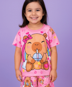 Pijama VERANO KIDS - Capybara Rosa