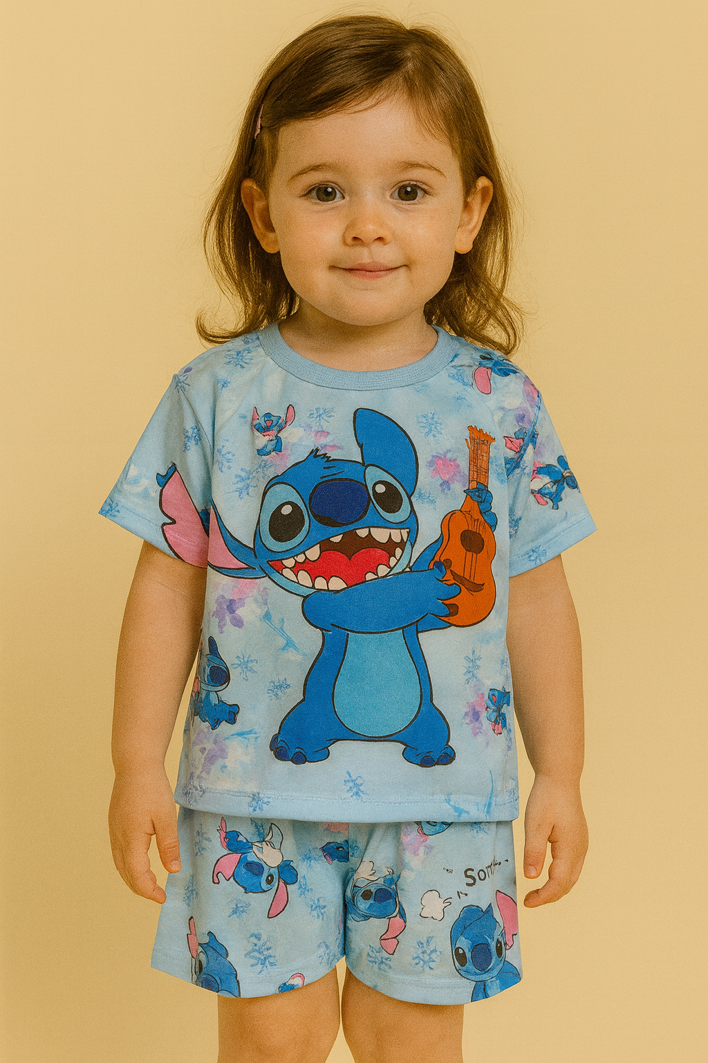 Pijama VERANO KIDS - Stitch Celeste