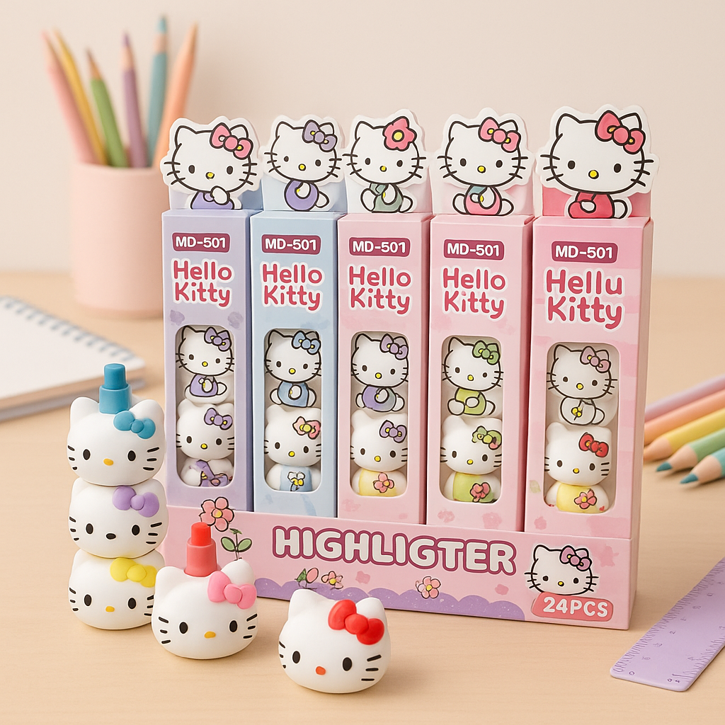 Resaltador Largo Apilable - Hello Kitty