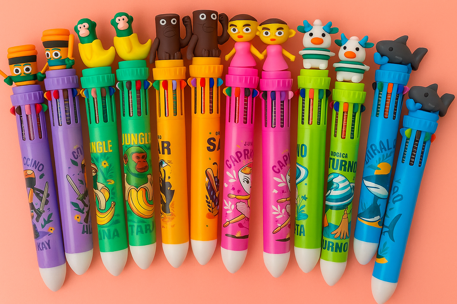 Lapicera Tralalero de 10 colores x2 1 Lapicera Tralalero de 10 colores x2