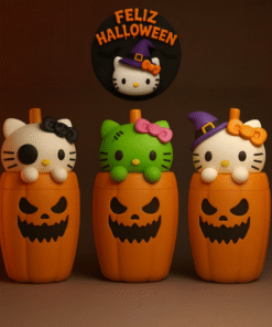 Vaso 3D Hello Kitty Halloween