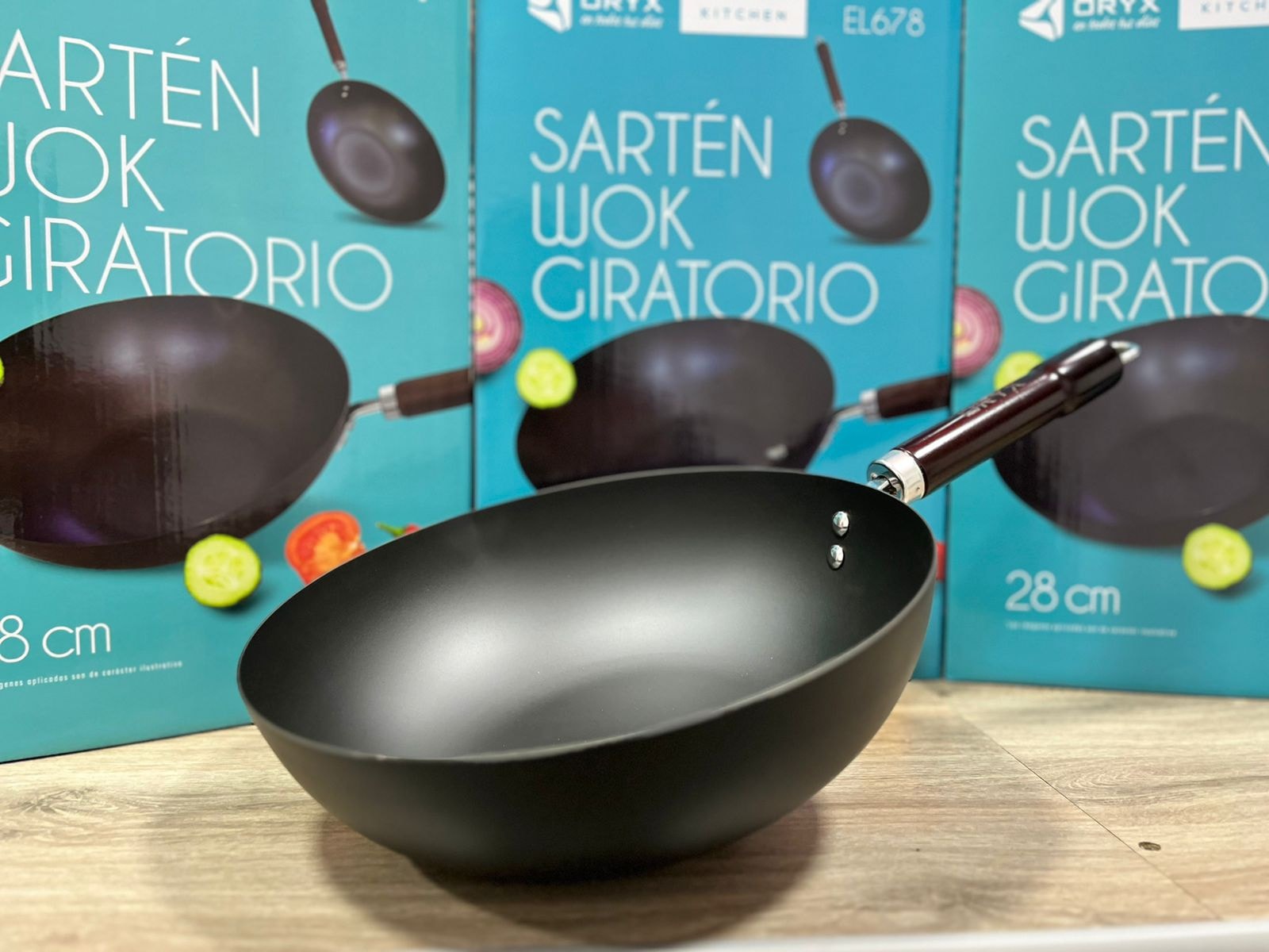 Sarten Wok Giratorio 28cm