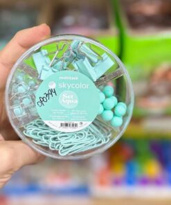 Set Circular Aqua Broches binder + Broches clips - Skycolor