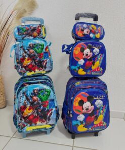 Alternative view of Set de Mochila con Carrito + Lunchera + Cartuchera - Tonos Azules