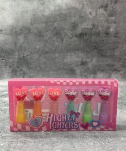 Box de Resaltadores Corazon Barbie x6