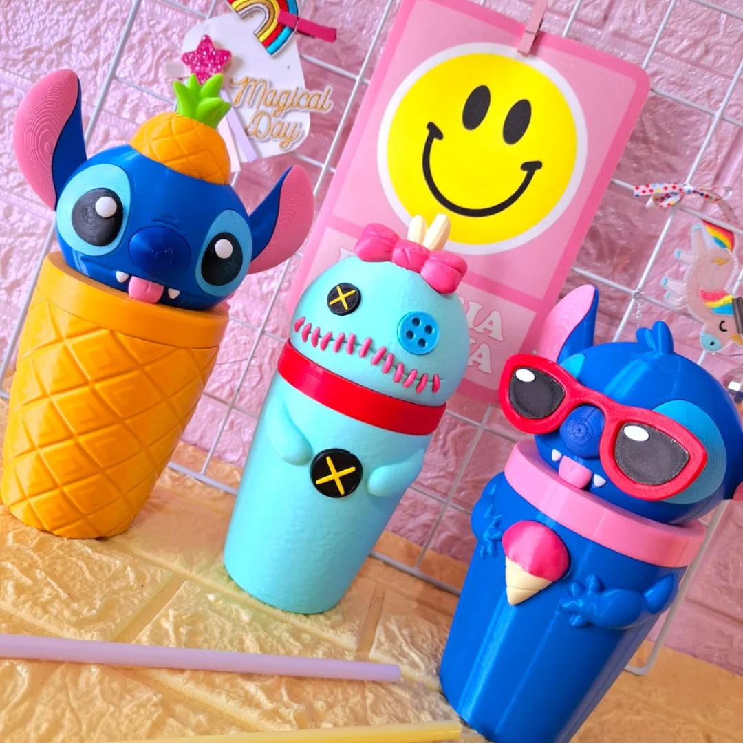 Vaso 3D Stitch (Azul)