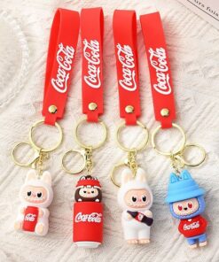 Llavero Importado 3D Labubu Coca-Cola