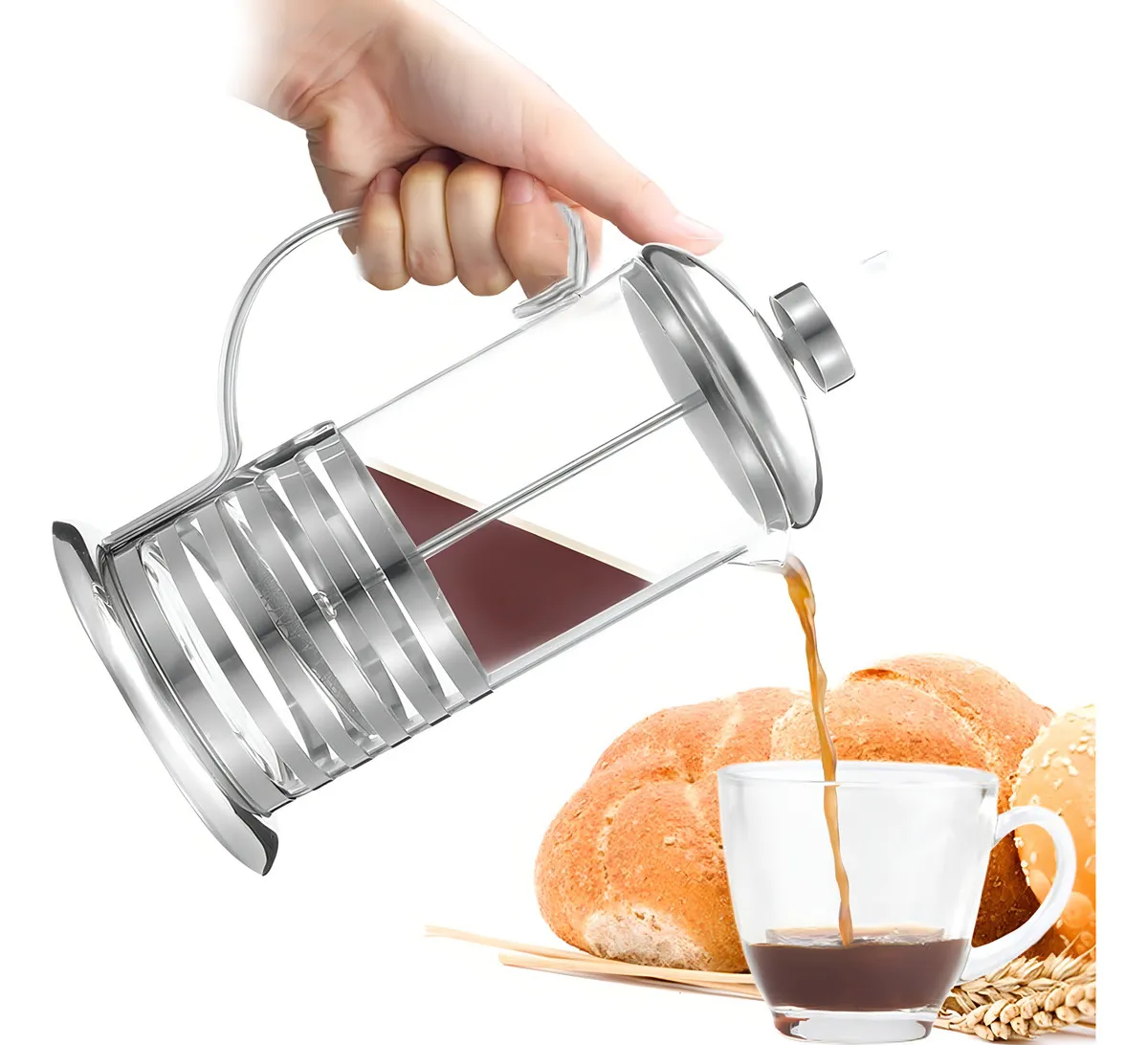 Cafetera de vidrio con Embolo 2 Cafetera de vidrio con Embolo - Imagen 2