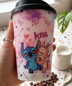 Vaso Termico de Cafe - Stitch Kiss