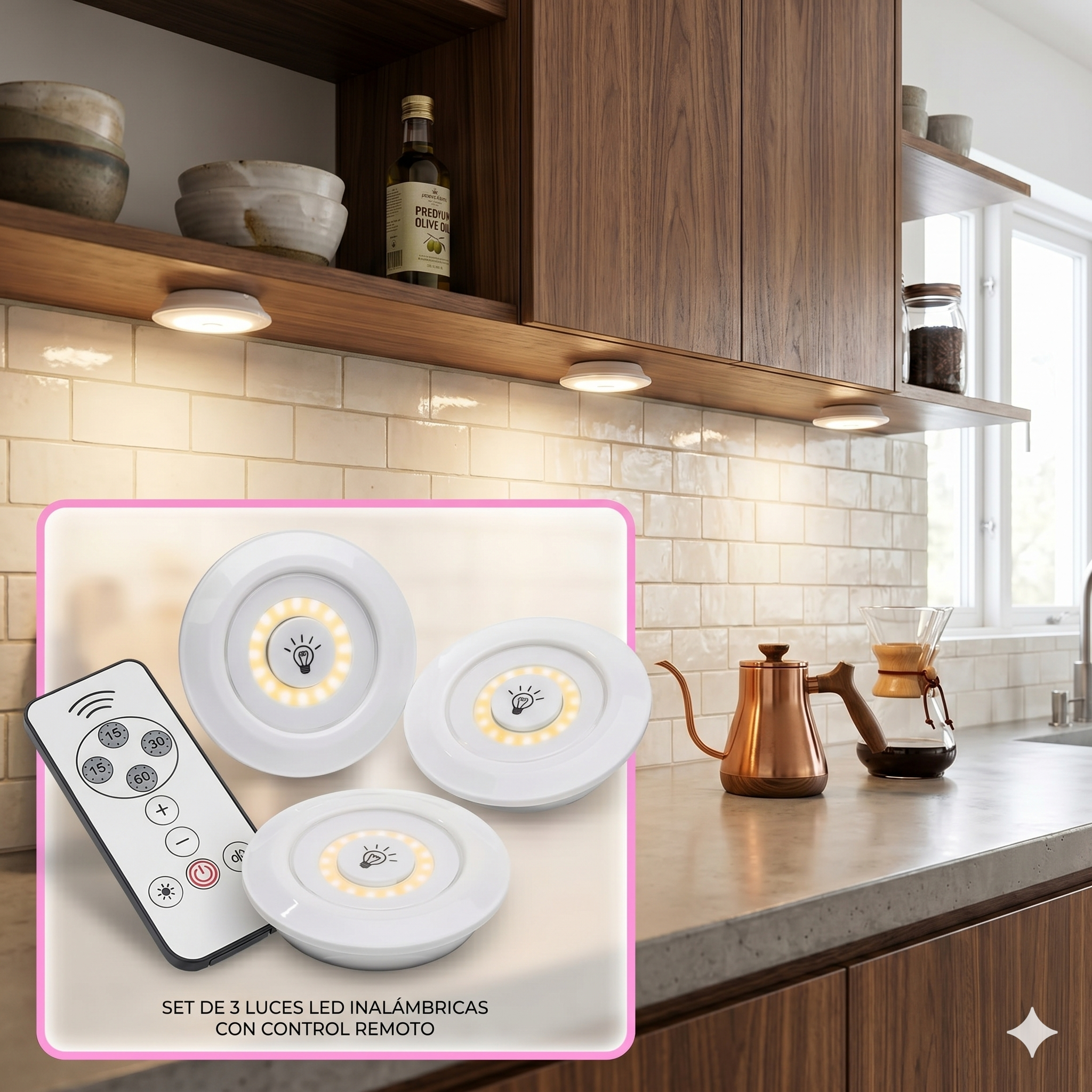 Luces Led Inalambrica con control remoto X3