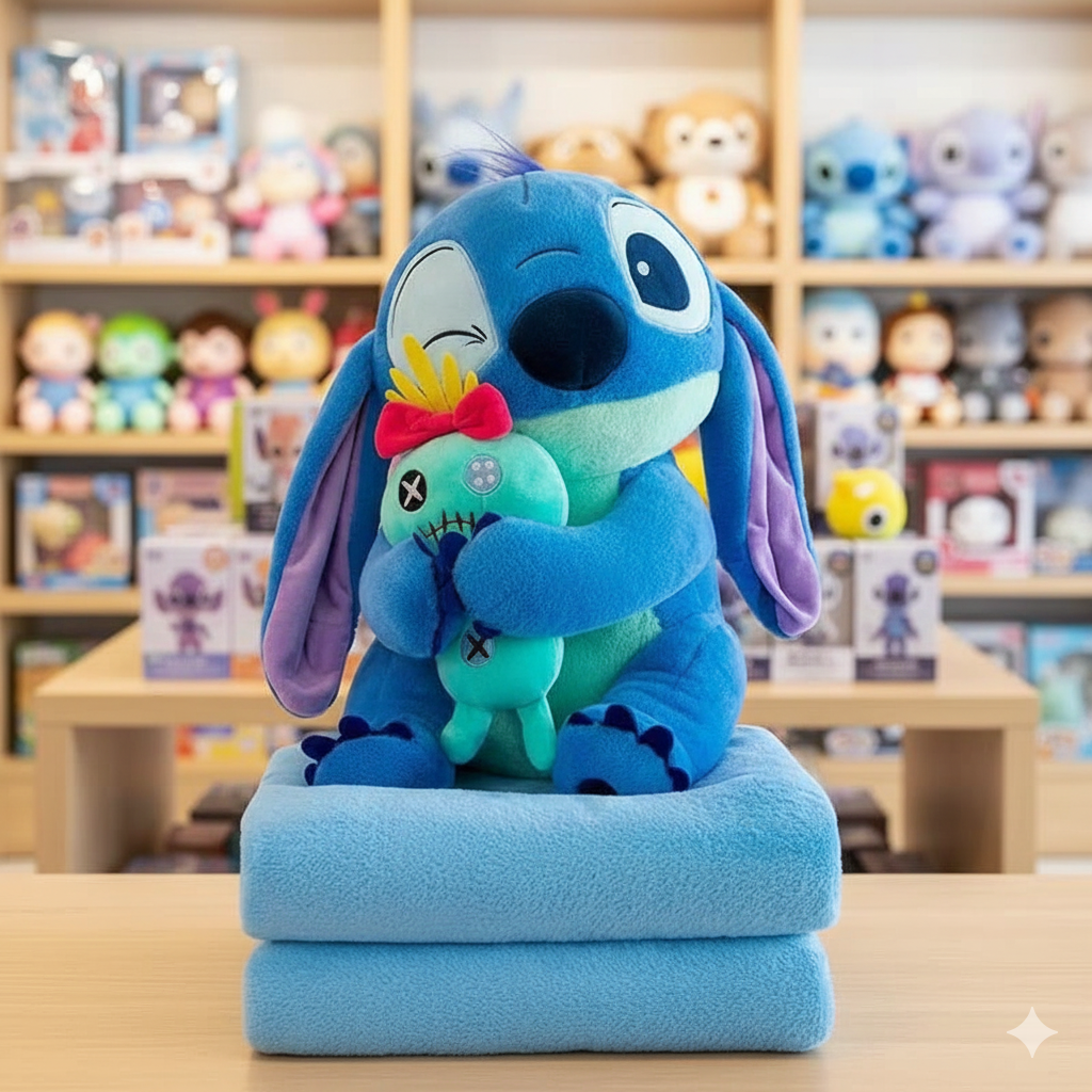 Peluche con Manta - Stitch con Muñeco - Imagen 2