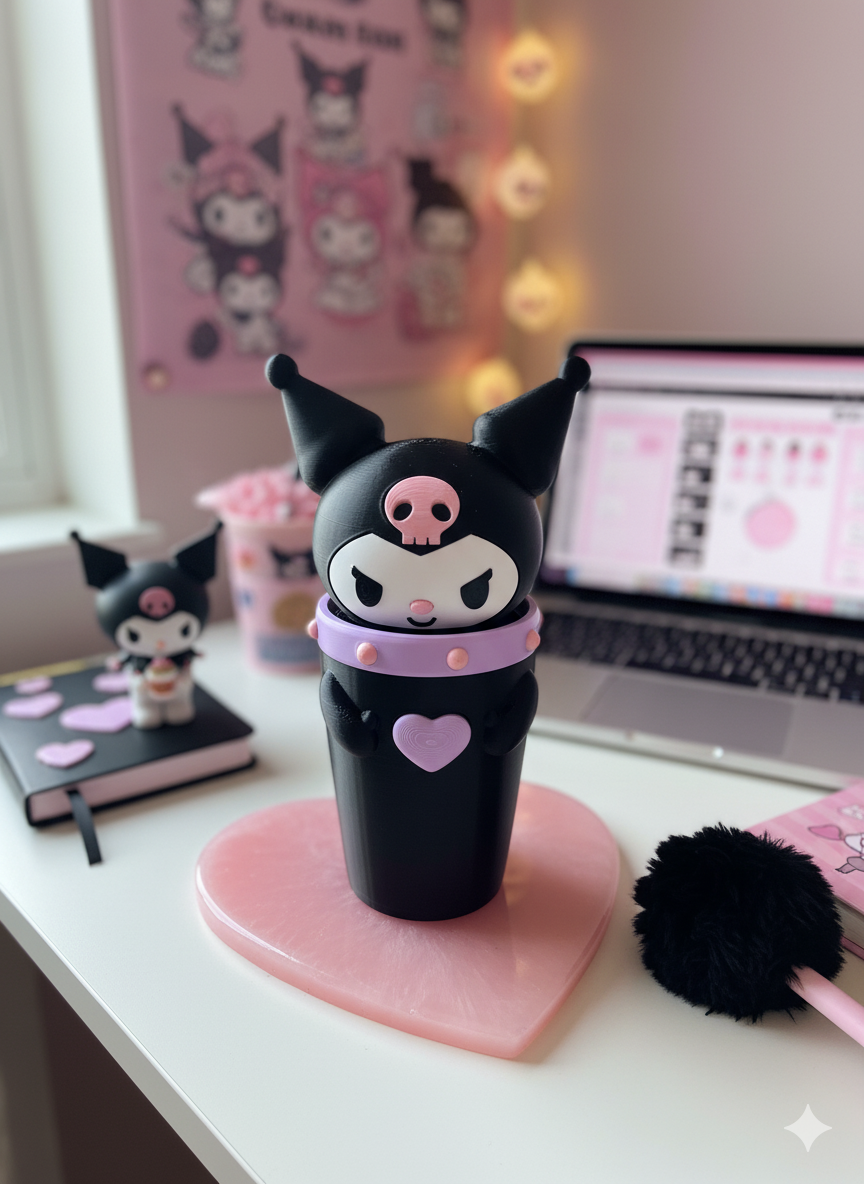 Vaso 3D Kuromi con sorbete 1 Vaso 3D Kuromi con sorbete
