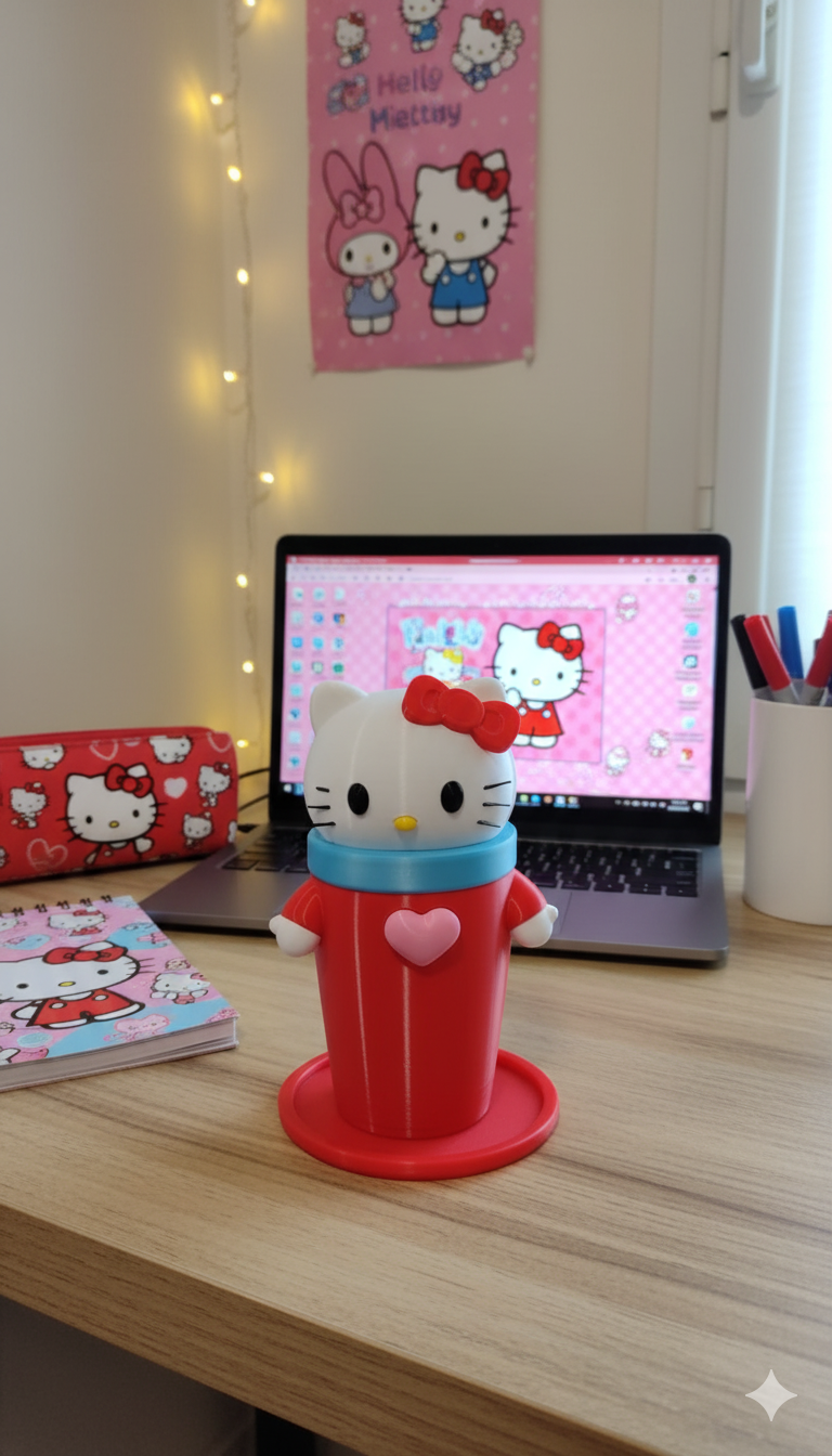 Vaso 3D Hello Kitty con sorbete 1 Vaso 3D Hello Kitty con sorbete