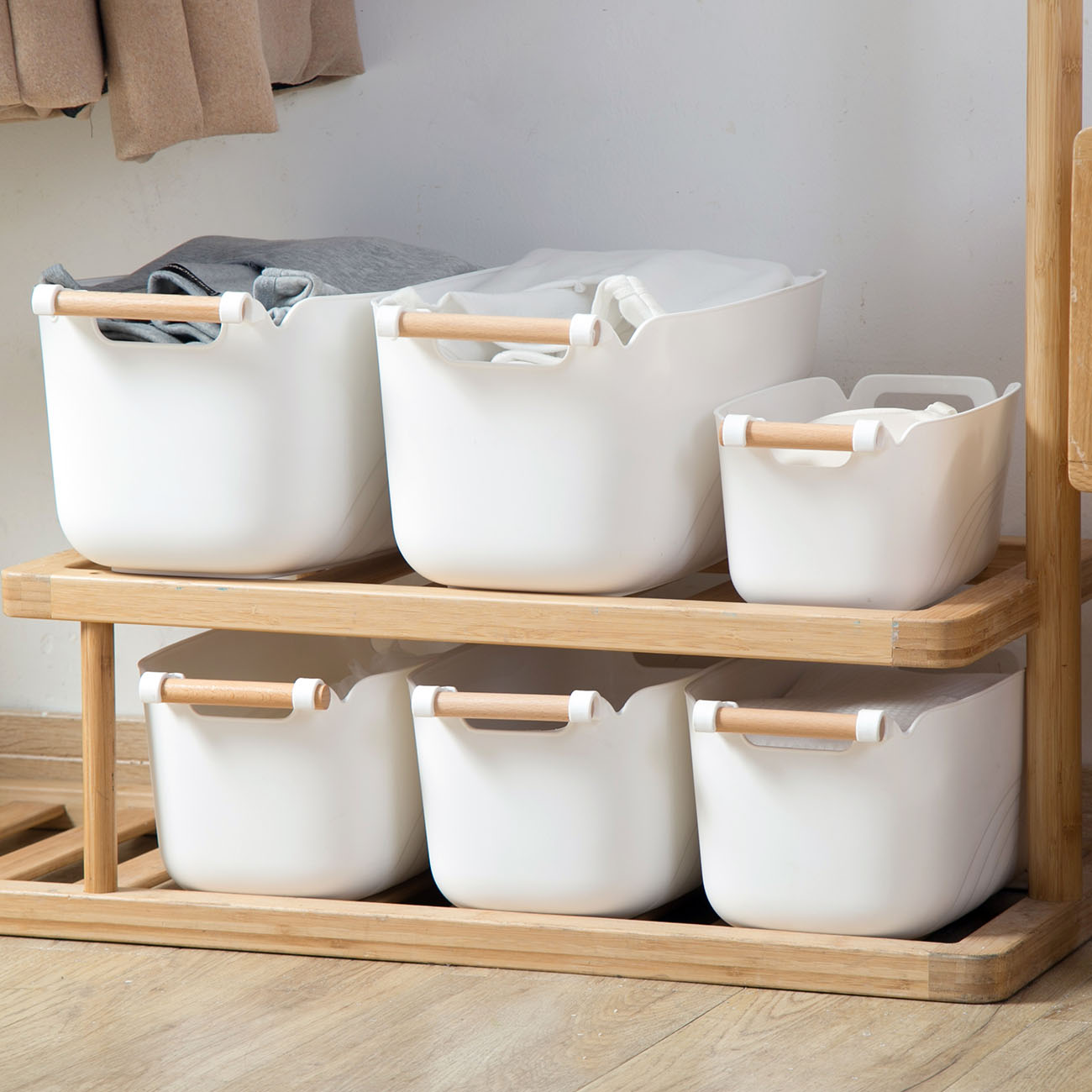 Canasto Mango Madera Grande