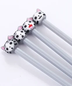 Lapicera Gatito GRIS X6