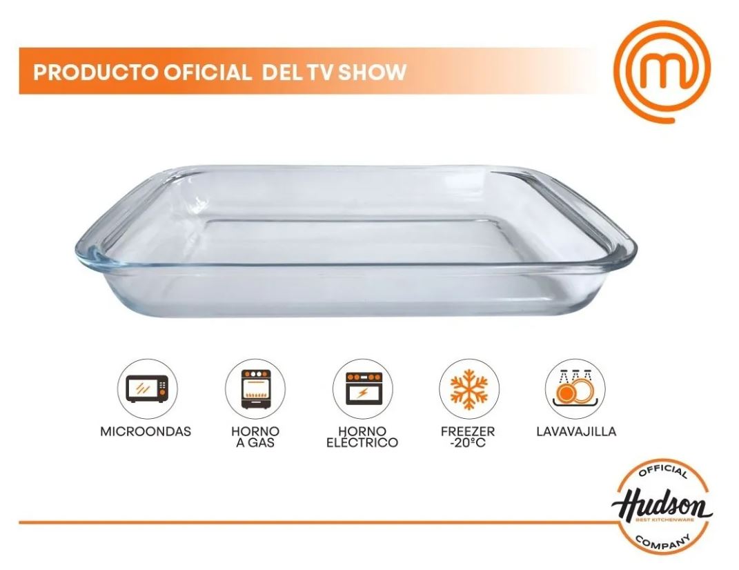 Asadera de Vidrio Rect 34cm - Hudson - Imagen 2