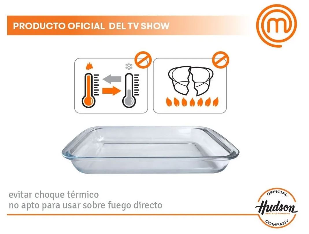 Asadera de Vidrio Rect 34cm - Hudson - Imagen 3